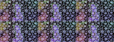 Raster çiçek desenli çiçek deseni, yapraklar, dekoratif elementler, sıçrama, lekeler, el çizimi kontur çizgileri ve Doodle çizim stili, grafik raster çizim çizimi.