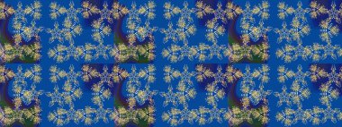 Sevimli çiçek raster deseni. Mavi renkli çiçekler. Renkli Bahar Teması eskiz kalıbı. Düz Çiçek Elementleri Tasarımı.