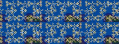 Hediye ambalaj kağıdı, tebrik kartları, posterler ve pankart tasarımı. Mavi renkli çiçekler. Raster düz çiçek çizim deseni.