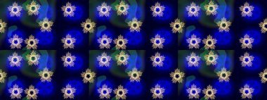 Renkli Bahar Teması eskiz kalıbı. Düz Çiçek Elementleri Tasarımı. Chichi 'nin kumaş kalıbını çiz. Raster illüstrasyonu. Çiçek deseni.