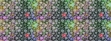 Raster illüstrasyonu. Gri renklerde. Raster illüstrasyonundaki çiçek desenli çizim. Güzel kumaş deseni.