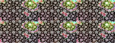 Raster illüstrasyonundaki çiçek desenli çizim. Renkli Bahar Teması eskiz kalıbı. Düz Çiçek Elementleri Tasarımı. Siyah renkte çiçekler.