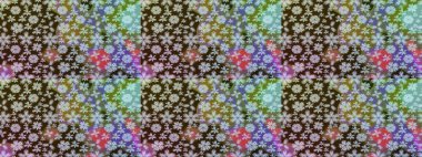 Kahverengi üzerine çiçekler. Eskiz arkaplan modeli. Suluboya, elle çizilmiş. Raster stoku.