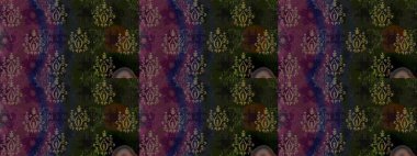 Gri renkli bitkilerden oluşan parlak çiçekli çizim deseni.