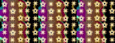 Kahverengi arka planda. Çocuksu tasarım. Elle çizilmiş çiçek desenli Raster çizimi. Tekstil, kumaş, ambalaj, hatıra defteri için güzel çiçek arkaplanı..