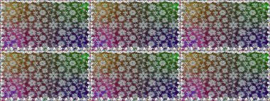 Moda arka planında parlak buketler. Sevimli, pürüzsüz desenli, küçük çiçekli, klasik tarzda. Kumaş, duvar kağıdı ve kağıt üzerine baskı yapmak için gelişen arka plan. Raster illüstrasyonu.