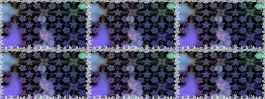 Nazikçe, güzel çiçek arkaplanı. Siyah ve mor renkli çiçekler. Raster çiçek desenli ve çiçekli..