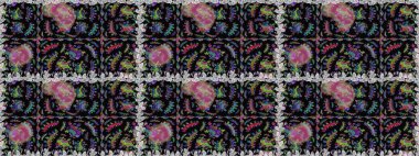 Güzel kumaş deseni. Düz çiçek öğeleri tasarım. Yaz tema Dikişsiz desen arka plan rengi. Trendy sorunsuz çiçek deseni içinde Raster illüstrasyon.