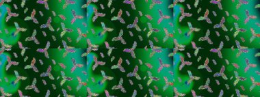 Raster skeci. Kar Tanesi Mozaik ikonu. Düz dizayn. Grafiksel element dekorasyonu. Sembol kışı, donmuş, Noel, yeni yıl tatili. Siluet kar tanesi işareti izole edilmiş yeşil, mavi ve nötr renkler.