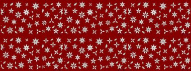 Raster illüstrasyonu. El çizimi çiçekli soyut çizim kalıbı. Kırmızı renkte çiçekler.