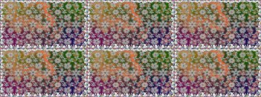 Gri renklerde bahar çiçekleri. Patlayan çiçekler soyut olarak yerleştirilmiş. Raster deseni. Raster illüstrasyonu.