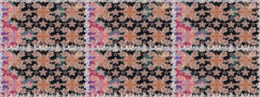 Gri renklerde. Raster illüstrasyonunda kusursuz çiçek deseni. Güzel kumaş deseni. Raster illüstrasyonu.