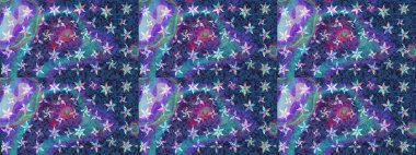 Raster deseni. Bahar çiçekleri dallı desen, mavi renkler çiçekli siluet.