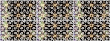 Çiçekli karalama şeklinde Raster çiçek deseni. Siyah ve gri renkli çiçekler. Yumuşak, bahar çiçekli arka plan.