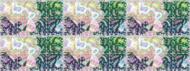 Güzel çiçek deseni. Tarafsız ve mavi renkte çiçekler. Renkli Bahar Temalı Kusursuz Arkaplan. Düz Çiçek Elementleri Tasarımı.