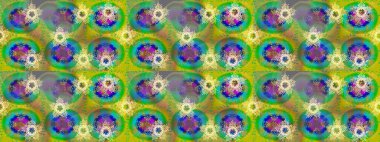 Yeşil, sarı ve mavi renkli kar tanesi süsü. Kar tanesi süsü Raster illüstrasyonu. Güzel süs eşyası. Kar taneleri izole edildi.