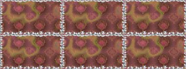 Raster illüstrasyonunda kusursuz çiçek deseni. Raster illüstrasyonu. Kahverengi renklerde. Güzel kumaş deseni.