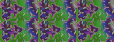 Noel stili. Yeşil, mor ve mavi renkli kar taneleri. Raster illüstrasyonu.