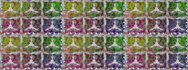 Çiçek izi. Suluboya kusursuz desen. Suluboya tarzında yeşil renkte çiçekler.