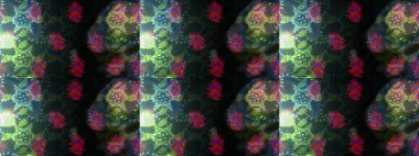 Çiçeklerle suluboya desenli çiçek deseni. Gri renkli Asya tekstili. Raster illüstrasyonu.