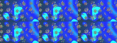 Raster illüstrasyonu. Renkli arka planda güzel kar taneleri. Raster kar taneleri deseni.