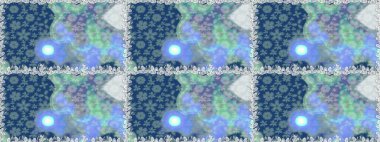 Pürüzsüz desenli, mavi renkli parlak çiçekli halı..