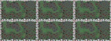 Raster illüstrasyonu. Bahar Kelebeği teması. Çizim, karalama, karalama. Yeşil ve gri renkte güzel, pürüzsüz bir kelebek örtüsü. Giysi kumaşı için böcek dokusu parçası tekrarlanıyor. Sonsuz.