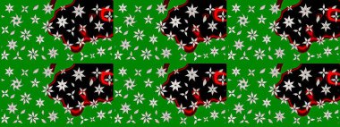 Yeşil renklerde. Çiçekli güzel suluboya desen. Raster illüstrasyonu.