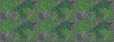 Uçan kelebek keten temalı Raster sanatı. Yeşil ve gri renkteki kusursuz kelebek şablonu. Giysiler için böcek kumaşı klipsleri tekrarlanıyor. Davet, kart, yazdırma için basit kadınsı desen