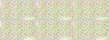 Sonsuz. Çizim, karalama, karalama. Raster. Moda Kumaşı Tasarımı. Kelebekli kusursuz soyut çiçek arkaplanı.