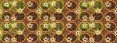 Düz dizayn. Raster skeci. Kar Tanesi Mozaik ikonu. Grafiksel element dekorasyonu. Sembol kışı, donmuş, Noel, yeni yıl tatili. Siluet kar tanesi işareti izole edilmiş kahverengi, sarı ve yeşil renkler.