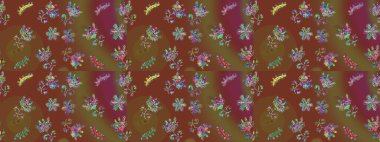 Çiçekler, suluboya ile sorunsuz çiçek desenli. Raster desen. Fantezi kumaş deseni.