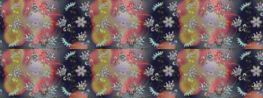 Raster illüstrasyonunda kusursuz çiçek deseni. Gri, nötr ve pembe renkte çiçekler.