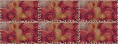 Kırmızı renkte çiçekler. Düz Çiçek Elementleri Tasarımı. Sevimli çiçek raster deseni. Kusursuz Renksiz Bahar Teması Kusursuz Arkaplan.