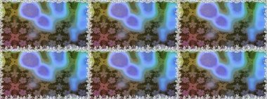 Güzel kumaş deseni. Raster illüstrasyonunda kusursuz çiçek deseni. Mavi renklerde. Raster illüstrasyonu.