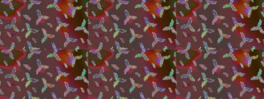 Raster kahverengi, kırmızı ve yeşil kar tanelerinden izole edilmiş. Güzel bir kış süsü. Renkli kar taneleri Raster illüstrasyonu.