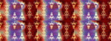 Bir sürü kırmızı, mor ve nötr soyut çiçekli tropik eskiz deseni. Küçük çiçekteki sevimli çiçek deseni. Renkli, mor ve nötr raster çizimi.