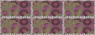 Çiçekler suluboya tarzında kahverengi renkte. Raster illüstrasyonunda kusursuz çiçek deseni.