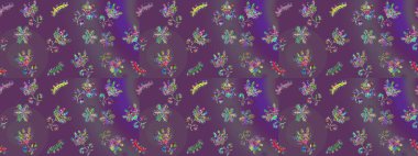 Küçük mor, gri ve menekşe çiçekli oldukça eski bir besin torbası deseni. Tekstil, kumaş, kapaklar, duvar kağıtları, baskı, naylon, yapıştırma, örgü, dekupaj için çiçeksiz arkaplan.