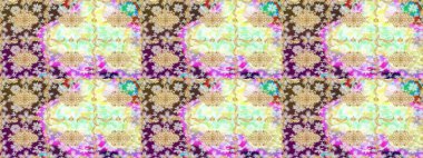 Kına dövmeli süs çiçekleri, altın çıkartmalar, mehndi ve yoga tasarımı, kartlar ve parmak izleri. Raster Golden Mehndi eskiz kalıbı. Tarafsız renklerde desen.