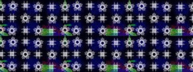 Raster illüstrasyonu. Yılbaşı kış tasarımı için renkli kar taneleri. Kar tanesi karalaması grafikleri elle çizilmiş.