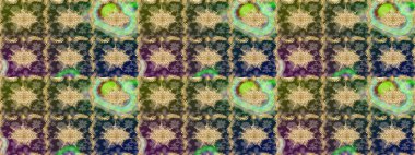 Soyut bir arkaplan çiz. Raster illüstrasyonu. Oriental raster klasik yeşil ve altın desenli.