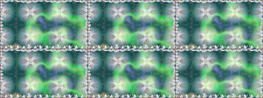 Güzel çiçek deseni. Mavi renkli çiçekler. Renkli Bahar Temalı Kusursuz Arkaplan. Düz Çiçek Elementleri Tasarımı.