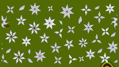 Renkli Bahar Teması eskiz kalıbı. Raster güzel kumaş deseni çiziyor. Çiçek deseni. Düz Çiçek Elementleri Tasarımı.