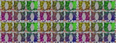 Raster illüstrasyonu. Kumaş, duvar kağıdı ve kağıt üzerine baskı yapmak için gelişen arka plan. Sevimli, pürüzsüz desenli, küçük çiçekli, klasik tarzda. Moda arka planında parlak buketler.