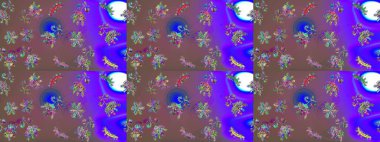 Küçük çiçekteki sevimli çiçek deseni. Mor, mor ve kahverengi renkte çiçekler.