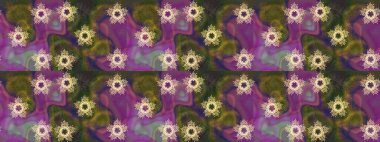 Mor, yeşil ve kahverengi kar tanelerinden izole edilmiş. Renkli kar taneleri Raster çizimi. Güzel kış süsleri..