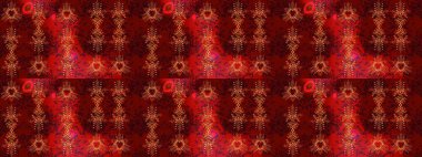 Çiçek Elementleri 'nin soyut geçmişi. Raster kış deseni. Kırmızı, kahverengi ve siyah renkler üzerine tasarım. Raster illüstrasyonu.