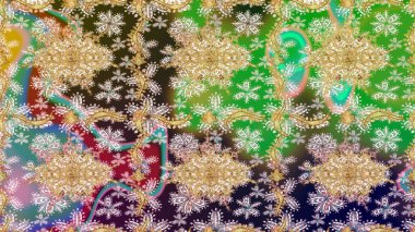 2019 Noel 'i, kar tanesi, yeni yıl. Tarafsız renklerde altın elementli klasik çizim kalıbı.