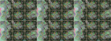 Raster illüstrasyonu. Kusursuz bir arka plan modeli. Gri ve mavi renkte yaprakları olan yabani çiçekler. Suluboya, elle çizilmiş.